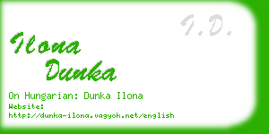 ilona dunka business card